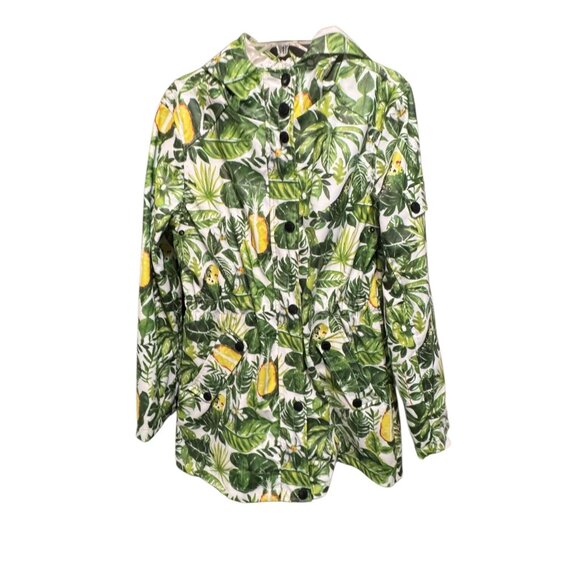 Urban Republic Girls Collection Waterproof Hooded Jacket W/ Tropical Lemon Print - Picture 6 of 14